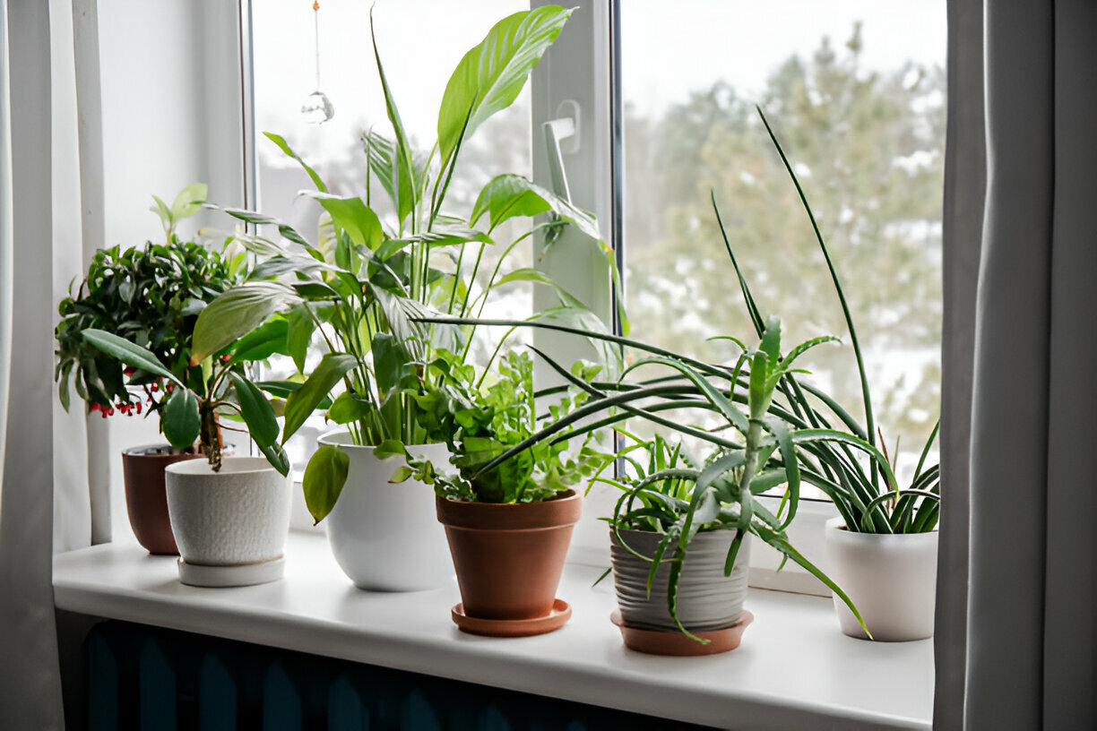 house plant on the window